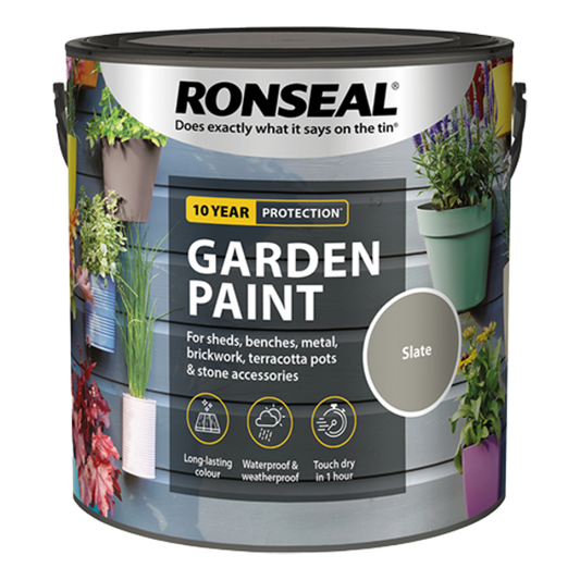 Ronseal Garden Paint 2.5 Litres - Slate - Ronseal