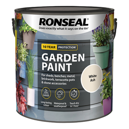 Ronseal Garden Paint 2.5 Litres - White Ash - Ronseal