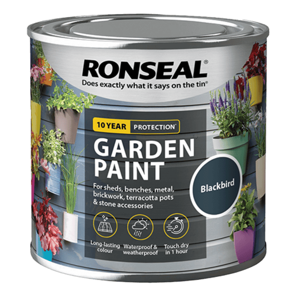 Ronseal Garden Paint 250ml - Blackbird - Ronseal