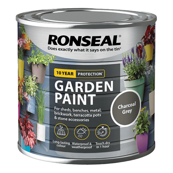 Ronseal Garden Paint 250ml - Charcoal Grey - Ronseal