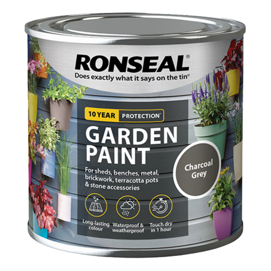 Ronseal Garden Paint 250ml - Charcoal Grey - Ronseal