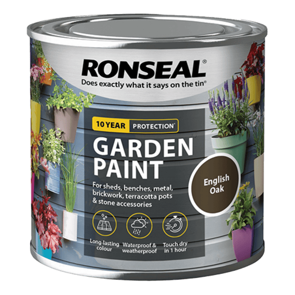 Ronseal Garden Paint 250ml - English Oak - Ronseal