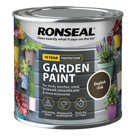 Ronseal Garden Paint 250ml - English Oak - Ronseal