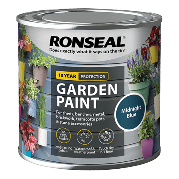 Ronseal Garden Paint 250ml - Midnight Blue - Ronseal