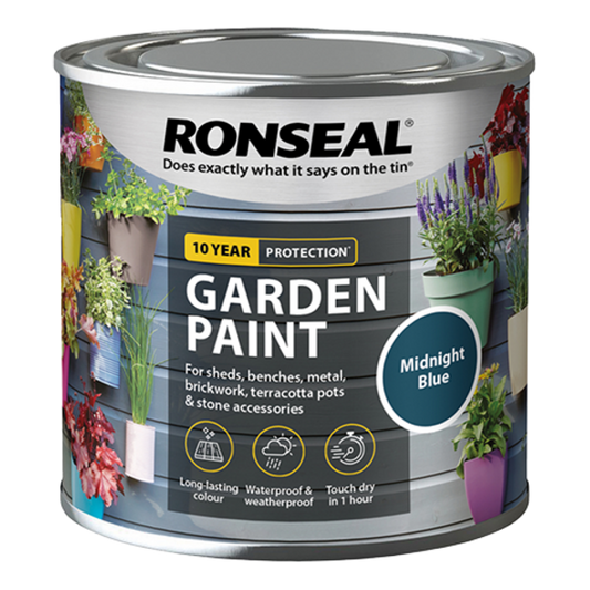 Ronseal Garden Paint 250ml - Midnight Blue - Ronseal