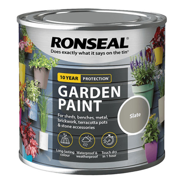 Ronseal Garden Paint 250ml - Slate - Ronseal