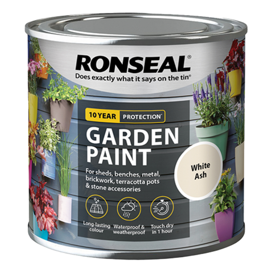 Ronseal Garden Paint 250ml - White Ash - Ronseal