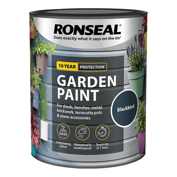 Ronseal Garden Paint 750ml - Blackbird - Ronseal