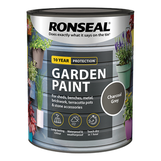 Ronseal Garden Paint 750ml - Charcoal Grey - Ronseal