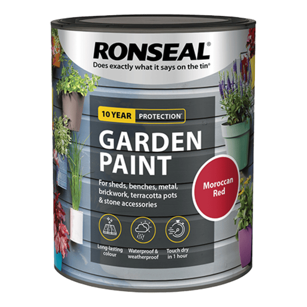 Ronseal Garden Paint 750ml - Moroccan Red - Ronseal