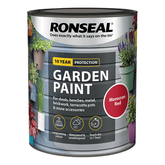 Ronseal Garden Paint 750ml - Moroccan Red - Ronseal