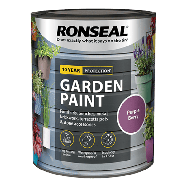 Ronseal Garden Paint 750ml - Purple Berry - Ronseal