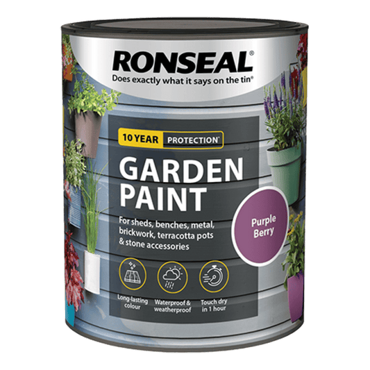 Ronseal Garden Paint 750ml - Purple Berry - Ronseal