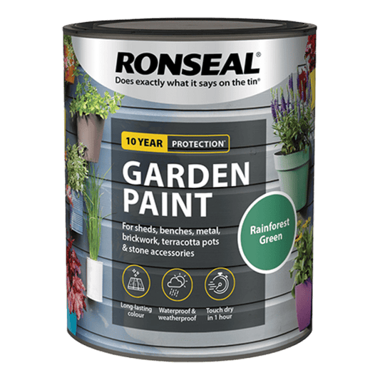 Ronseal Garden Paint 750ml - Rainforest Green - Ronseal