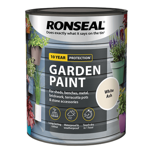 Ronseal Garden Paint 750ml - White Ash - Ronseal