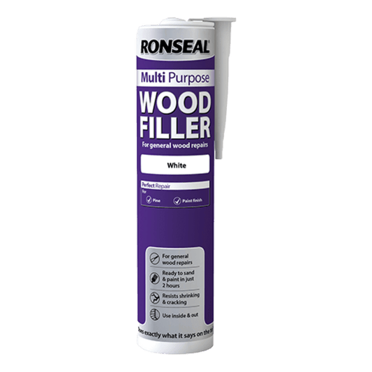 Ronseal Multipurpose Wood Filler Cartridge 310ml - White - Ronseal