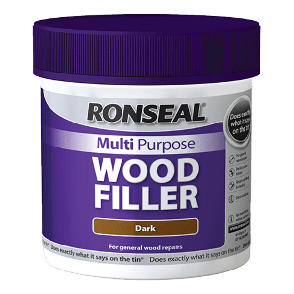 Ronseal Multipurpose Wood Filler Tub 465g - Dark - Ronseal