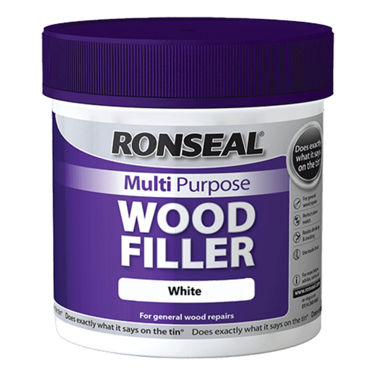 Ronseal Multipurpose Wood Filler Tub 465g - White - Ronseal Outdoor & Garden
