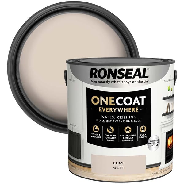 Ronseal One Coat Everywhere Interior Paint 2.5 Litres - Clay - Ronseal