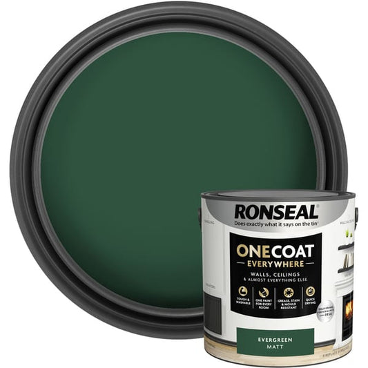 Ronseal One Coat Everywhere Interior Paint 2.5 Litres - Evergreen - Ronseal