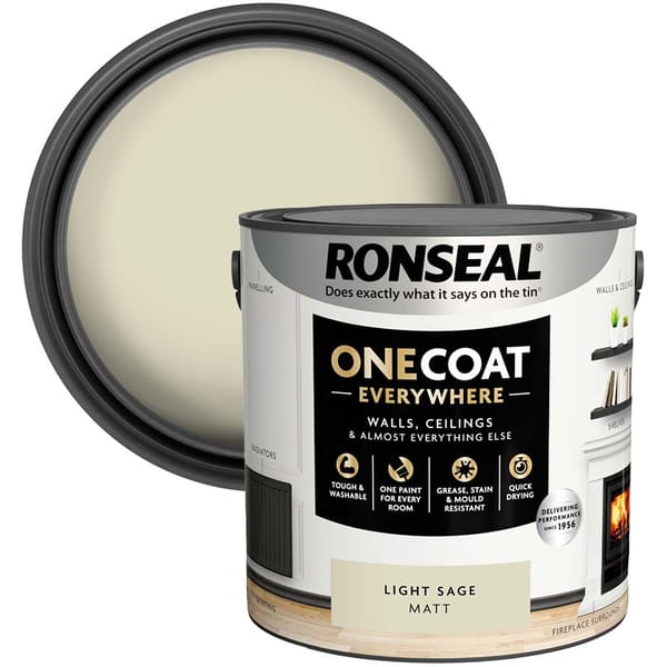 Ronseal One Coat Everywhere Interior Paint 2.5 Litres - Light Sage - Ronseal