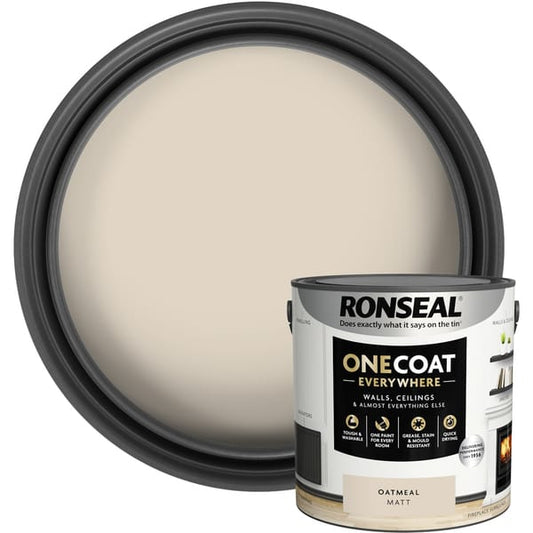 Ronseal One Coat Everywhere Interior Paint 2.5 Litres - Oatmeal - Ronseal