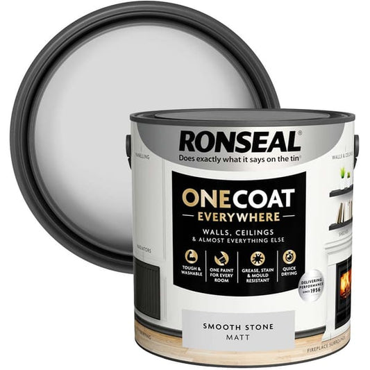 Ronseal One Coat Everywhere Interior Paint 2.5 Litres - Smooth Stone - Ronseal