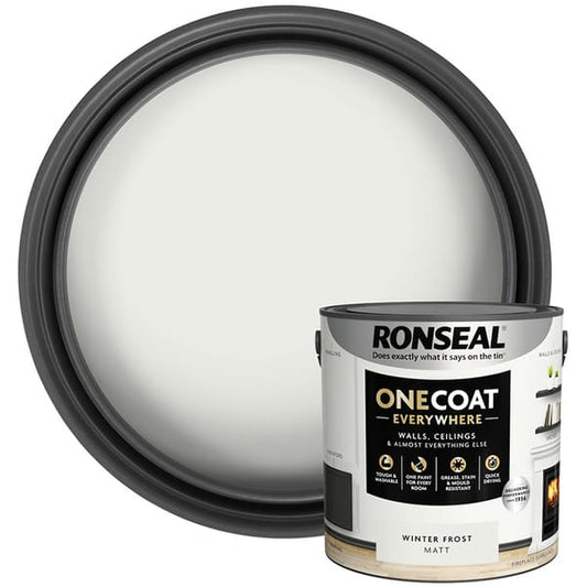Ronseal One Coat Everywhere Interior Paint 2.5 Litres - Winter Frost - Ronseal