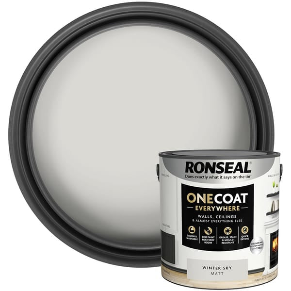 Ronseal One Coat Everywhere Interior Paint 2.5 Litres - Winter Sky - Ronseal