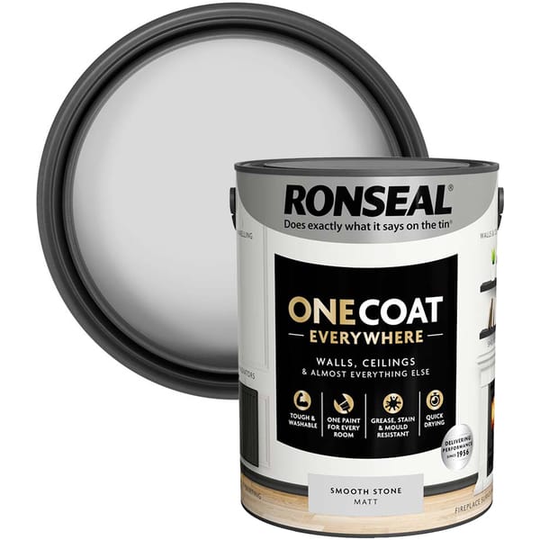 Ronseal One Coat Everywhere Interior Paint 5 Litres - Smooth Stone - Ronseal