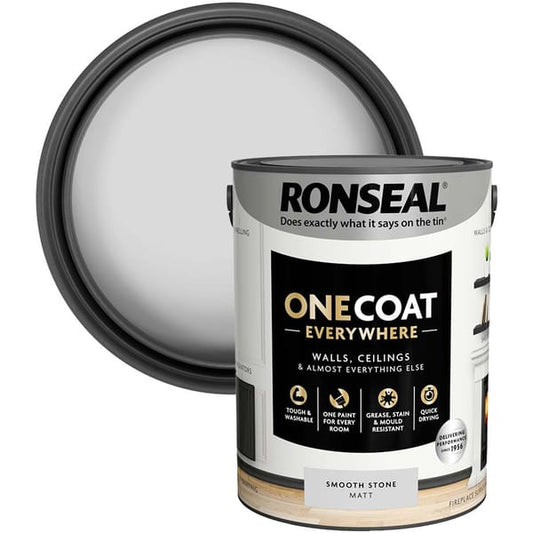 Ronseal One Coat Everywhere Interior Paint 5 Litres - Smooth Stone - Ronseal