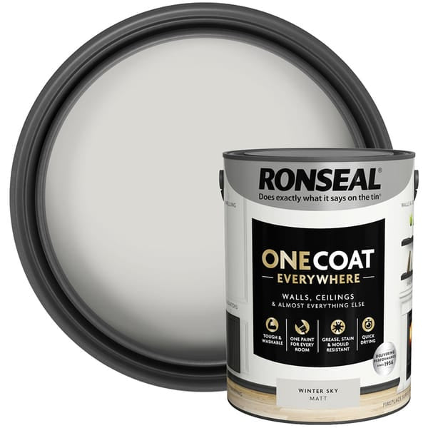 Ronseal One Coat Everywhere Interior Paint 5 Litres - Winter Sky - Ronseal