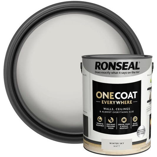 Ronseal One Coat Everywhere Interior Paint 5 Litres - Winter Sky - Ronseal
