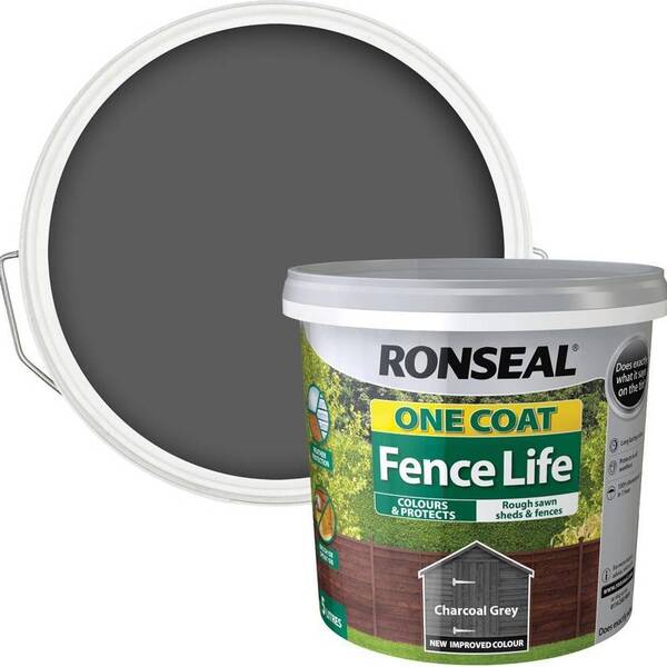 Ronseal One Coat Fence Life 5 Litres - Charcoal Grey - Ronseal