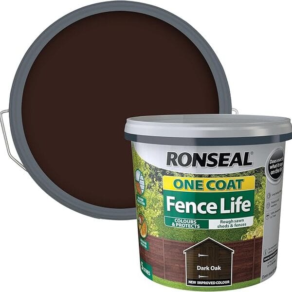Ronseal One Coat Fence Life 5 Litres - Dark Oak - Ronseal