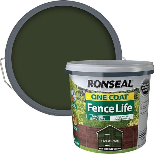 Ronseal One Coat Fence Life 5 Litres - Forest Green - Ronseal
