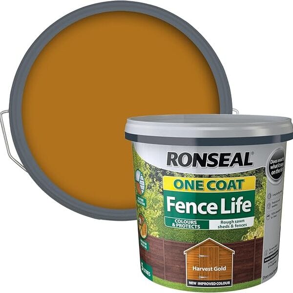 Ronseal One Coat Fence Life 5 Litres - Harvest Gold - Ronseal