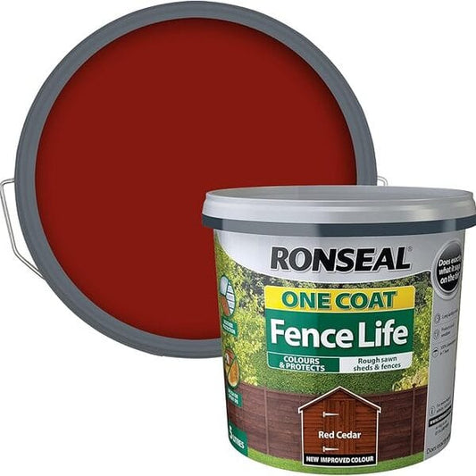 Ronseal One Coat Fence Life 5 Litres - Red Cedar - Ronseal