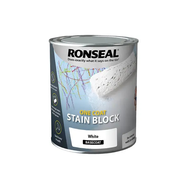 Ronseal One Coat Stain Block White - 750ml - Ronseal