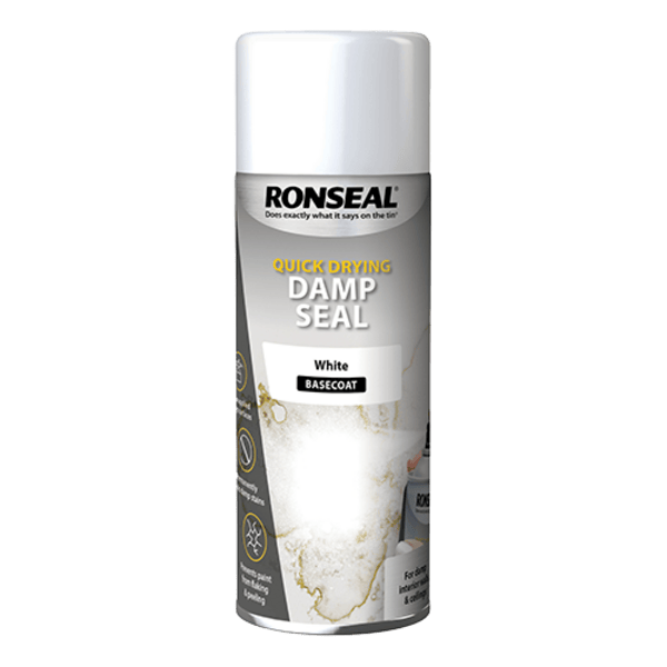Ronseal Quick Dry Damp Seal Aerosol White - 400ml - Ronseal