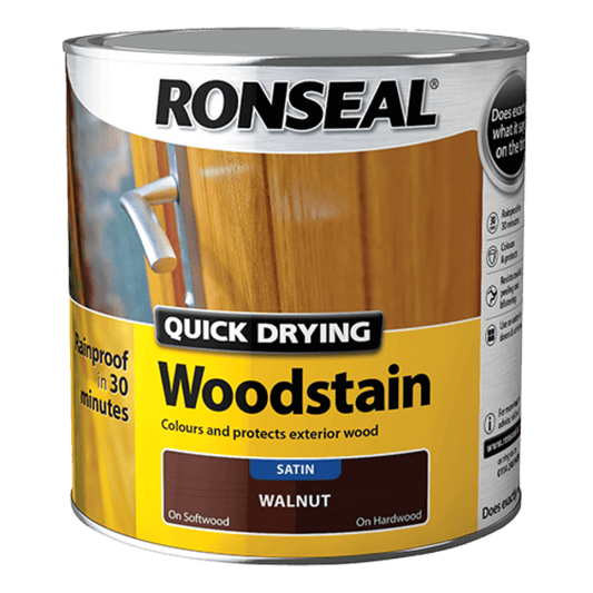 Ronseal Quick Drying Woodstain 2.5 Litres - Walnut - Ronseal