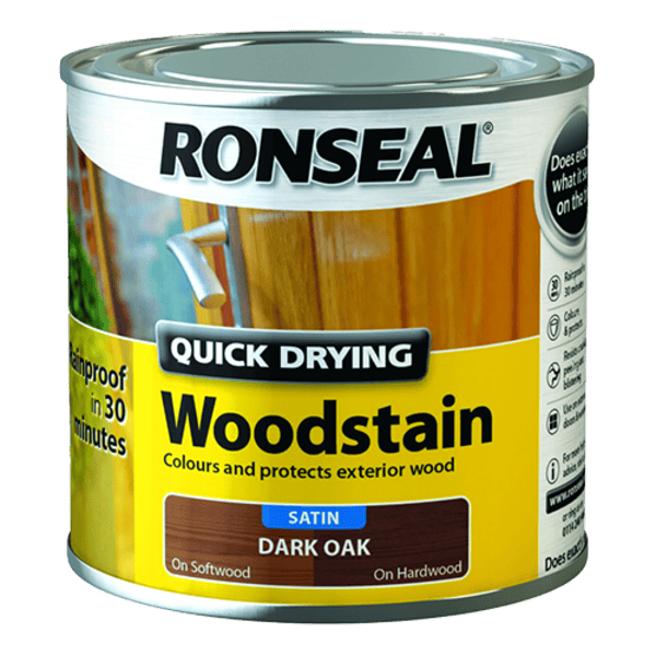 Ronseal Quick Drying Woodstain 250ml - Dark Oak - Ronseal