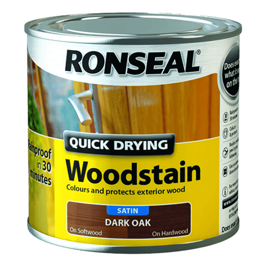 Ronseal Quick Drying Woodstain 250ml - Dark Oak - Ronseal