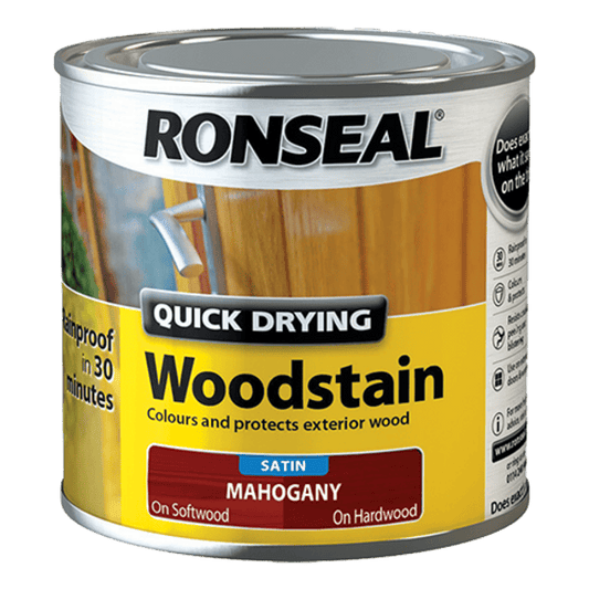 Ronseal Quick Drying Woodstain 250ml - Mahogany - Ronseal