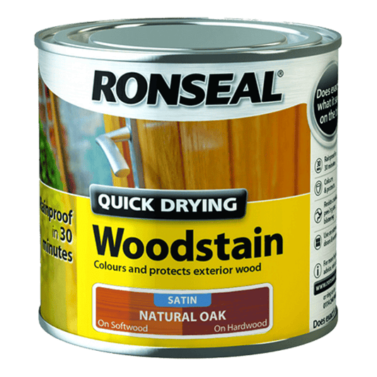 Ronseal Quick Drying Woodstain 250ml - Natural Oak - Ronseal