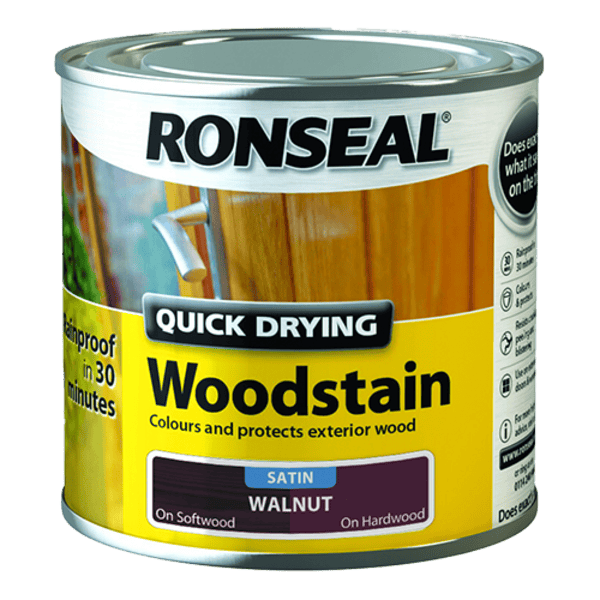 Ronseal Quick Drying Woodstain 250ml - Walnut - Ronseal