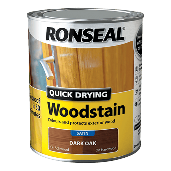 Ronseal Quick Drying Woodstain 750ml - Dark Oak - Ronseal