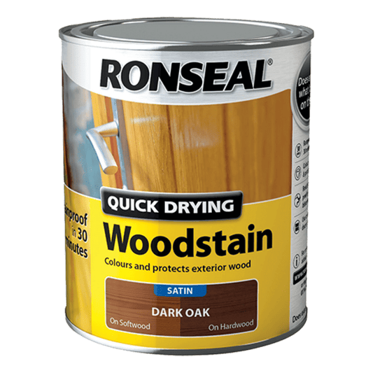 Ronseal Quick Drying Woodstain 750ml - Dark Oak - Ronseal