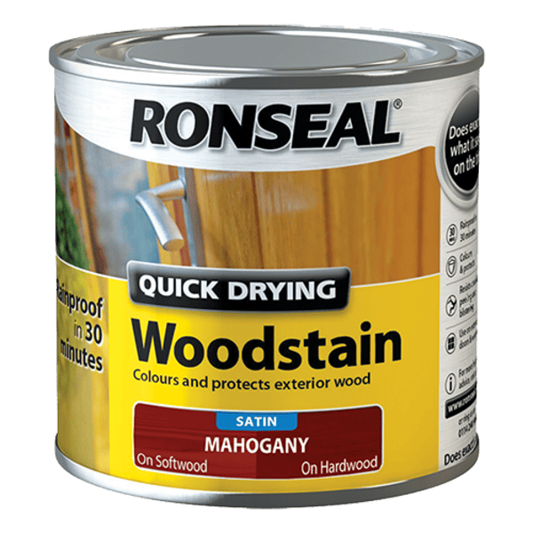 Ronseal Quick Drying Woodstain 750ml - Mahogany - Ronseal