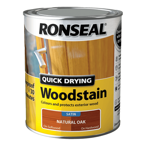 Ronseal Quick Drying Woodstain 750ml - Natural Oak - Ronseal